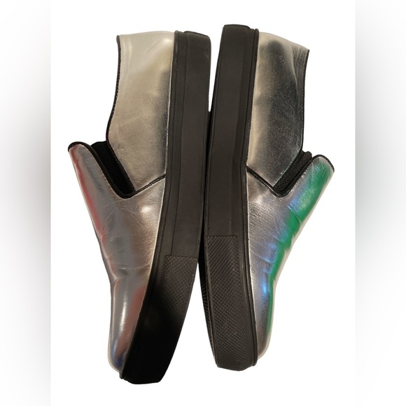 Versace 1969 RETRO silver metallic slide on sneakers size 37 (US7) black bottom - Picture 3 of 10